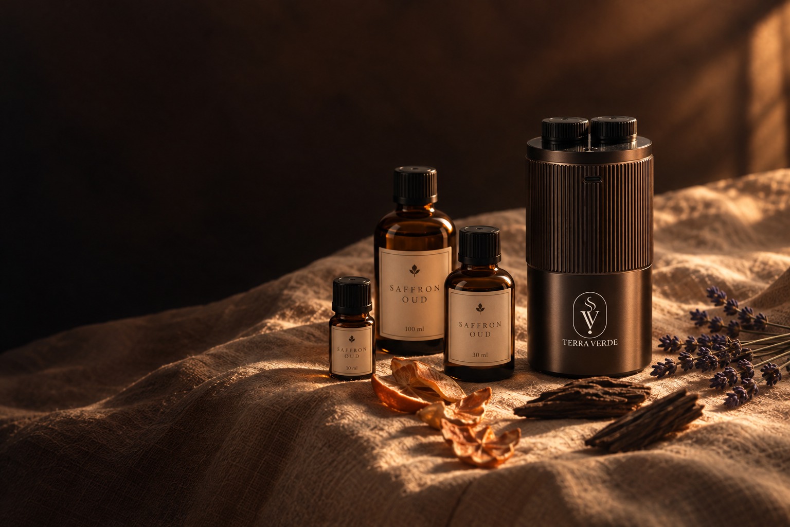 Terra Verde diffusers filling a refined interior with scent